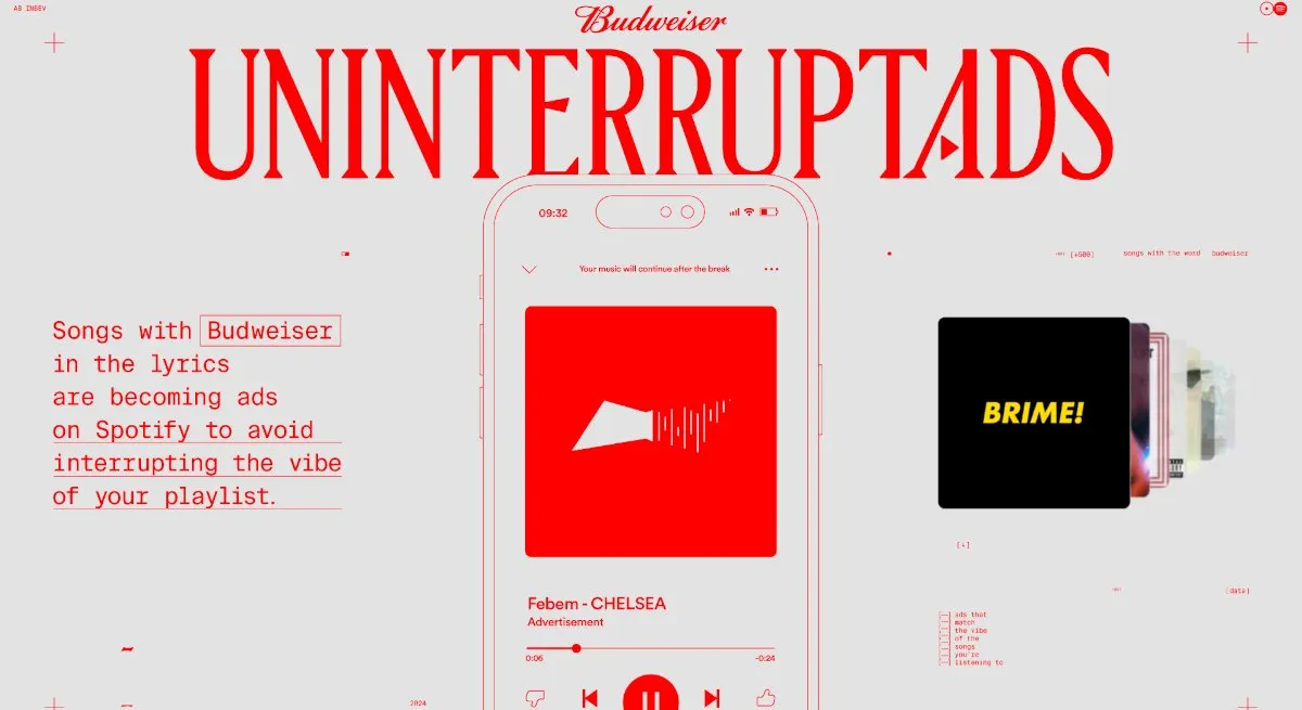 Who Says Ads Need to Be Disruptive? Budweiser Brazil ‘UninterruptAds’ Campaign Finds a Sneaky Way to Sponsor Your Spotify Playlist