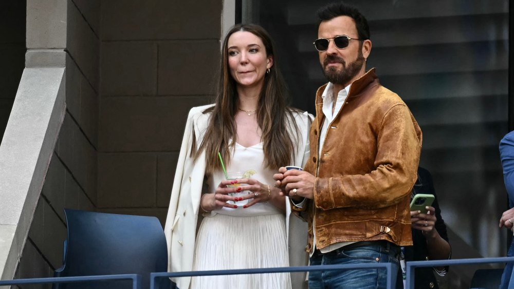 Justin Theroux, Fiancee Nicole Brydon Bloom Attend US Open After Engagement