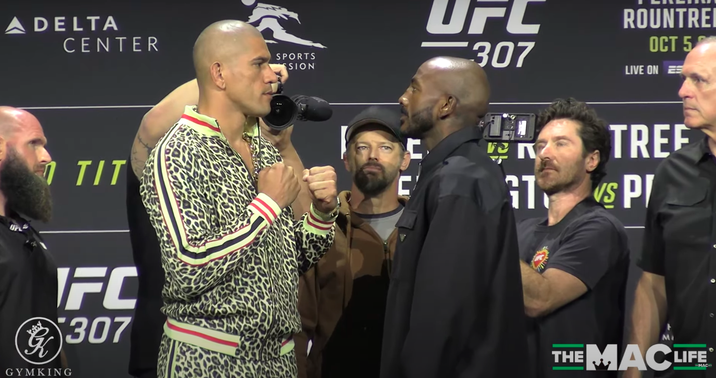 Watch: Pereira, Rountree face-off ahead of UFC 307 title fight